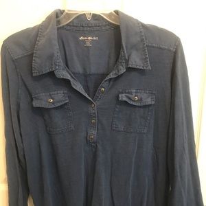 Blue casual top XXL Eddie Bauer